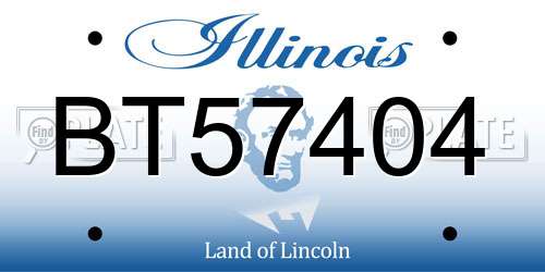 BT57404 Illinois License Plate