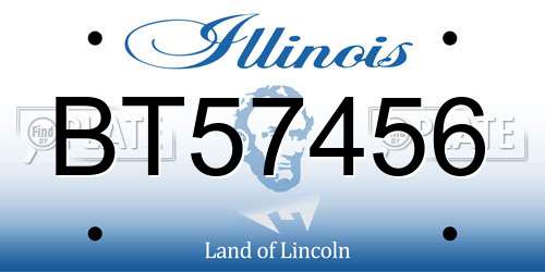 BT57456 Illinois License Plate