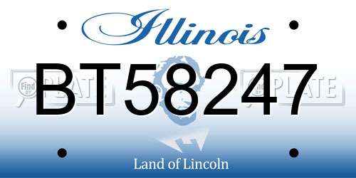 BT58247 Illinois License Plate