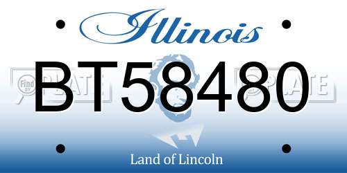 BT58480 Illinois License Plate