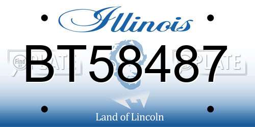 BT58487 Illinois License Plate