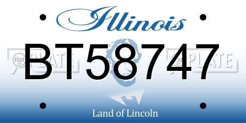BT58747 Illinois License Plate