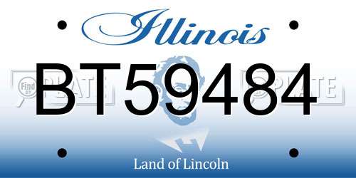 BT59484 Illinois License Plate