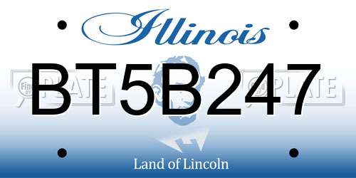 BT5B247 Illinois License Plate