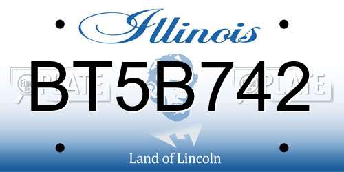 BT5B742 Illinois License Plate