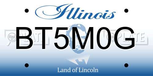 BT5M0G Illinois License Plate
