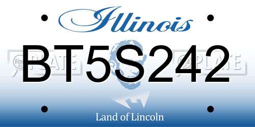 BT5S242 Illinois License Plate