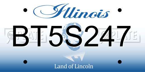 BT5S247 Illinois License Plate
