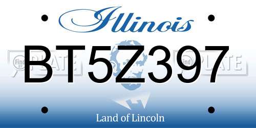 BT5Z397 Illinois License Plate