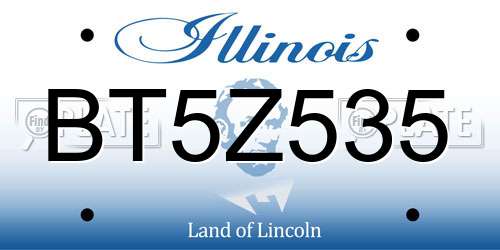 BT5Z535 Illinois License Plate