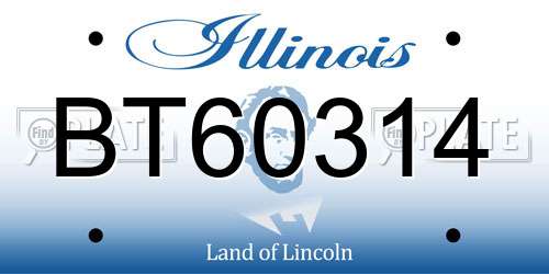 BT60314 Illinois License Plate