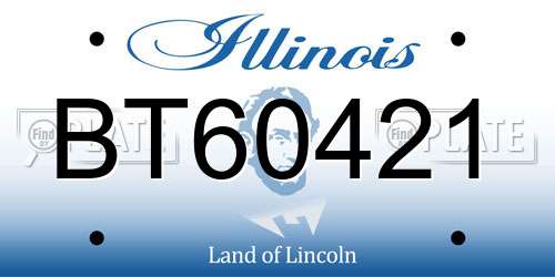 BT60421 Illinois License Plate