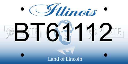 BT61112 Illinois License Plate
