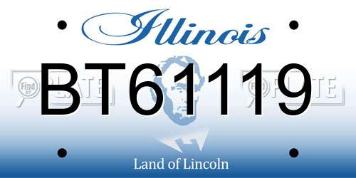 BT61119 Illinois License Plate