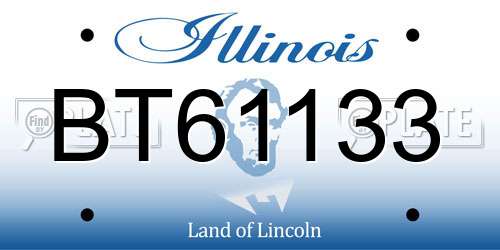 BT61133 Illinois License Plate