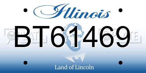 BT61469 Illinois License Plate