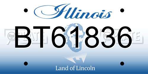BT61836 Illinois License Plate