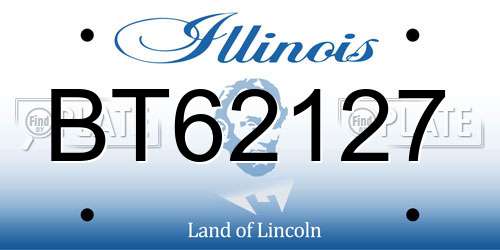 BT62127 Illinois License Plate