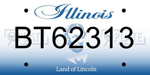 BT62313 Illinois License Plate