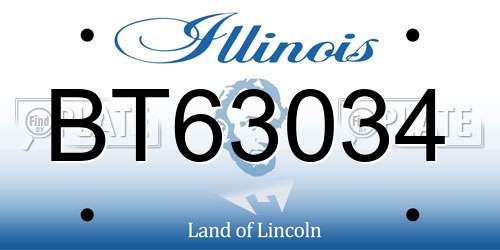 BT63034 Illinois License Plate