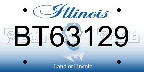 BT63129 Illinois License Plate