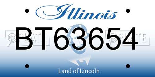 BT63654 Illinois License Plate
