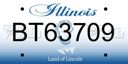 BT63709 Illinois License Plate