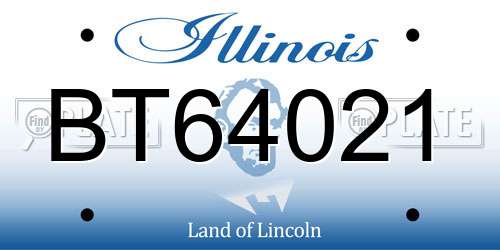 BT64021 Illinois License Plate