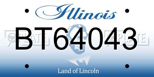 BT64043 Illinois License Plate