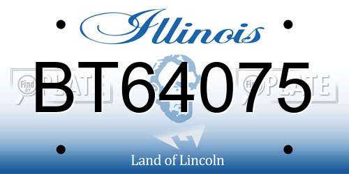 BT64075 Illinois License Plate