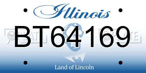 BT64169 Illinois License Plate