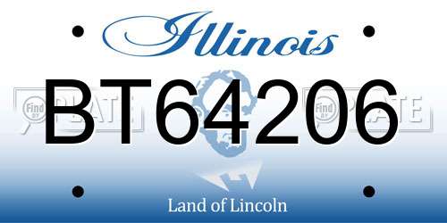 BT64206 Illinois License Plate