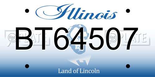 BT64507 Illinois License Plate