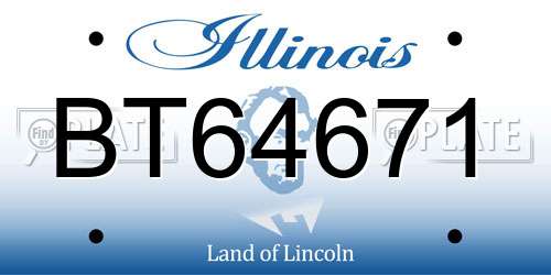 BT64671 Illinois License Plate