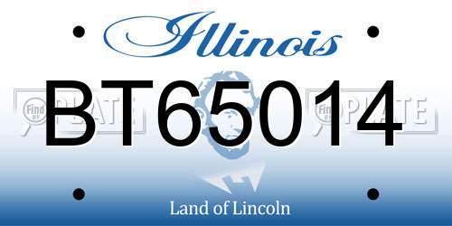 BT65014 Illinois License Plate