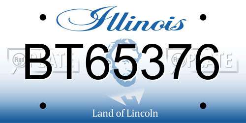 BT65376 Illinois License Plate