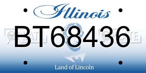 BT68436 Illinois License Plate