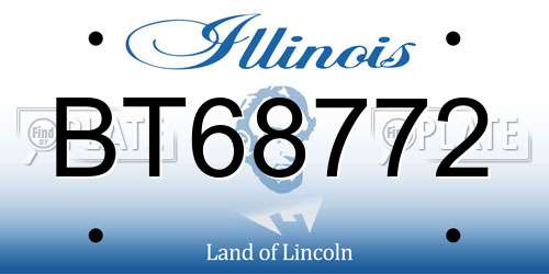 BT68772 Illinois License Plate