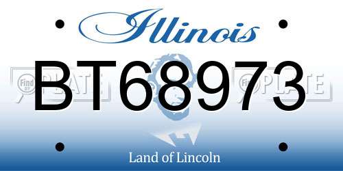 BT68973 Illinois License Plate