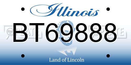 BT69888 Illinois License Plate