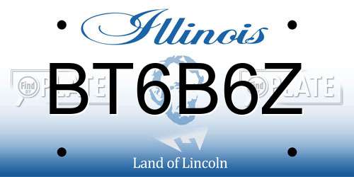 BT6B6Z Illinois License Plate
