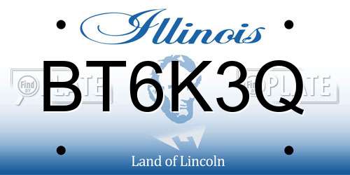 BT6K3Q Illinois License Plate