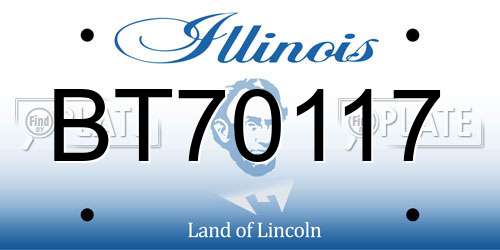 BT70117 Illinois License Plate