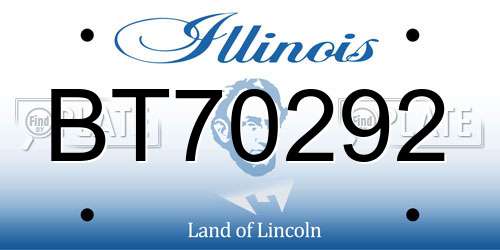 BT70292 Illinois License Plate