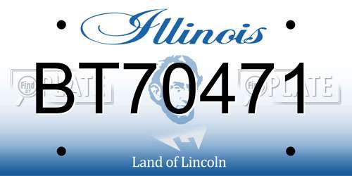 BT70471 Illinois License Plate