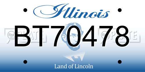 BT70478 Illinois License Plate