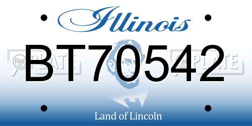 BT70542 Illinois License Plate