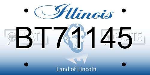 BT71145 Illinois License Plate