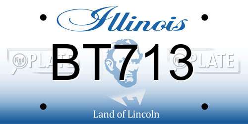 BT713 Illinois License Plate