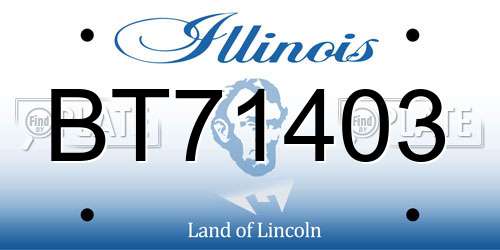 BT71403 Illinois License Plate